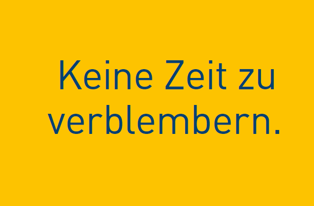 Leipziger Crowdfunding Plattform: Postkarte mit Spruch: "Keine Zeit zu verblembern"