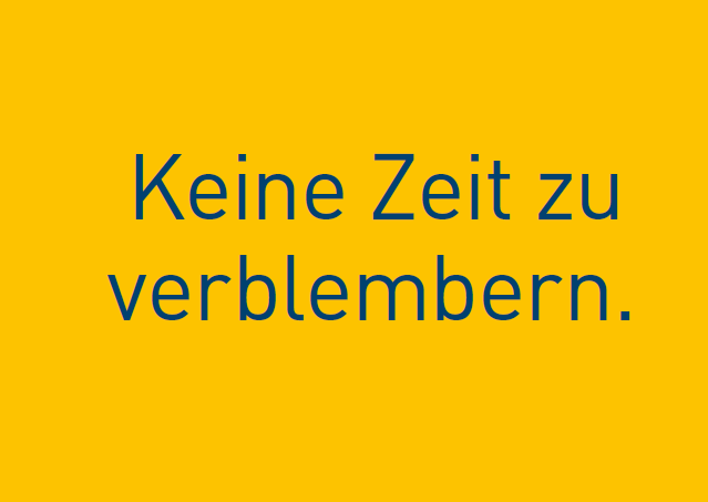 Leipziger Crowdfunding Plattform: Postkarte mit Spruch: "Keine Zeit zu verblembern"