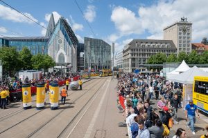 Rund 47.000 Menschen verfolgten die Tram-EM vor Ort, auf dem Augustusplatz.